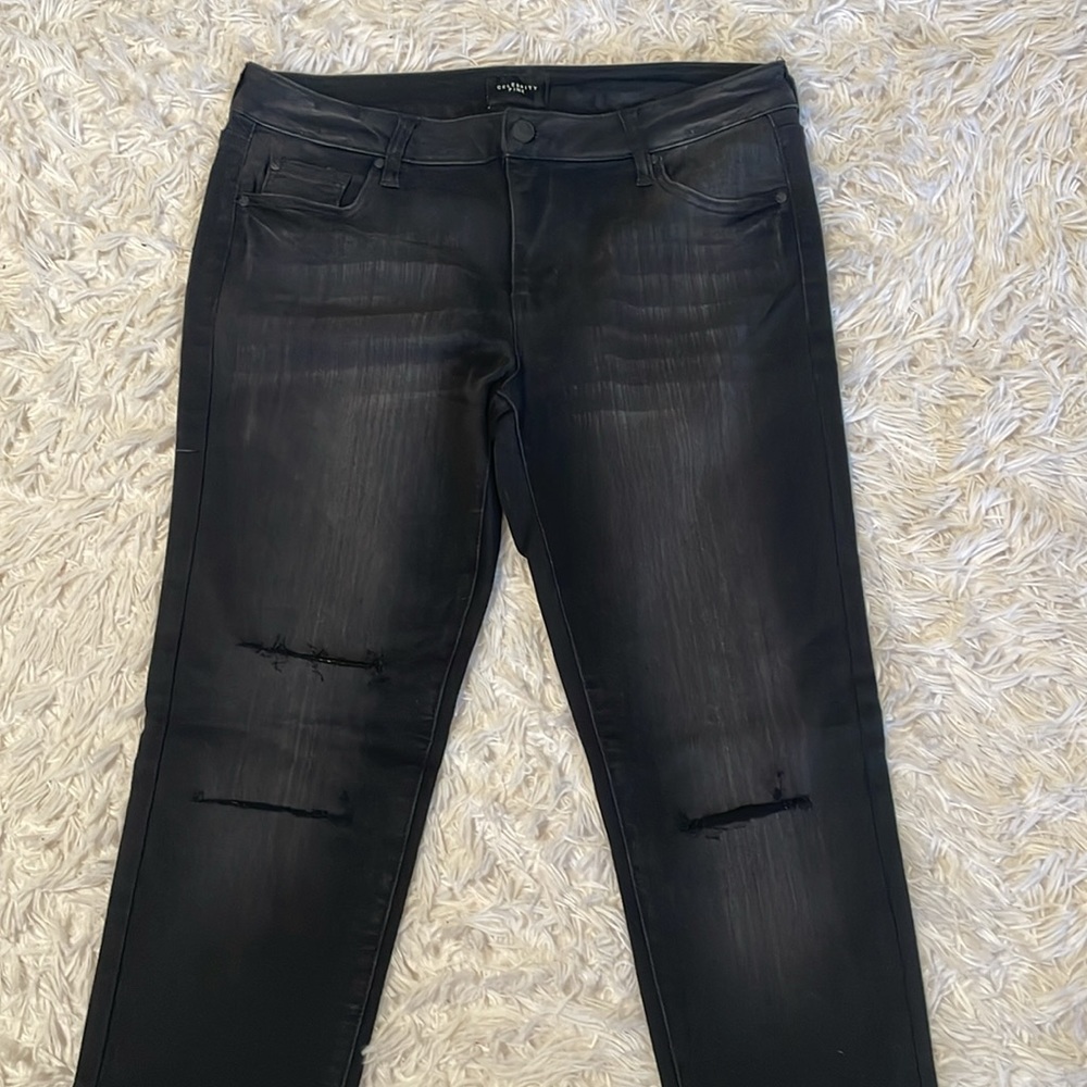 Womens Celebrity Pink Black Denim Jeans
